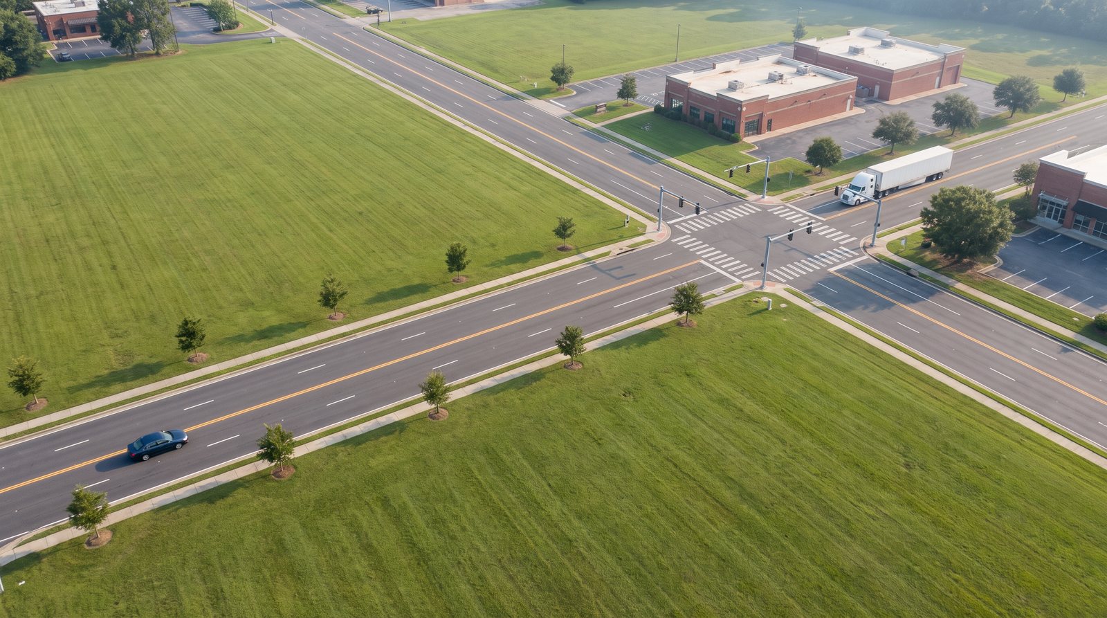 First frame of the drone overview shot